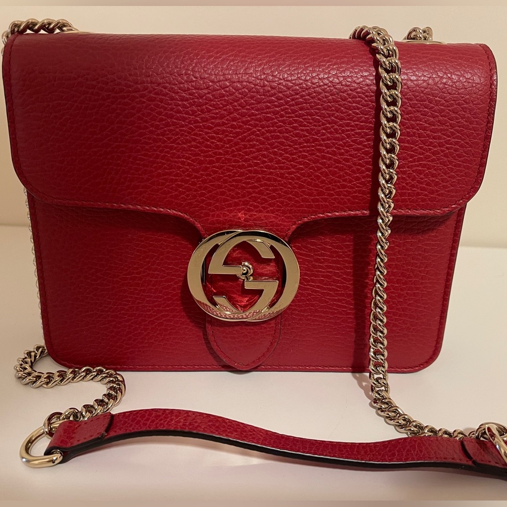 Gucci dollar interlocking G shoulder bag in Red